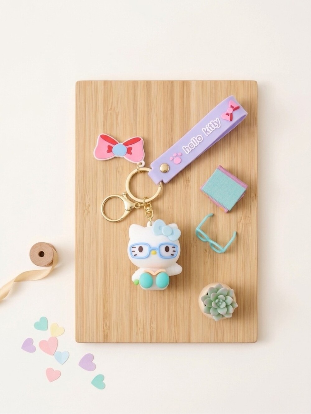 Hello Kitty Pastel Charm Keychain - Lavender, Mint & Pink